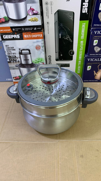 Lot 2in1 Pressure Cooker with steamer Stainless Steel Easy lock and unlock