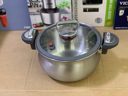 Lot 2in1 Pressure Cooker with steamer Stainless Steel Easy lock and unlock