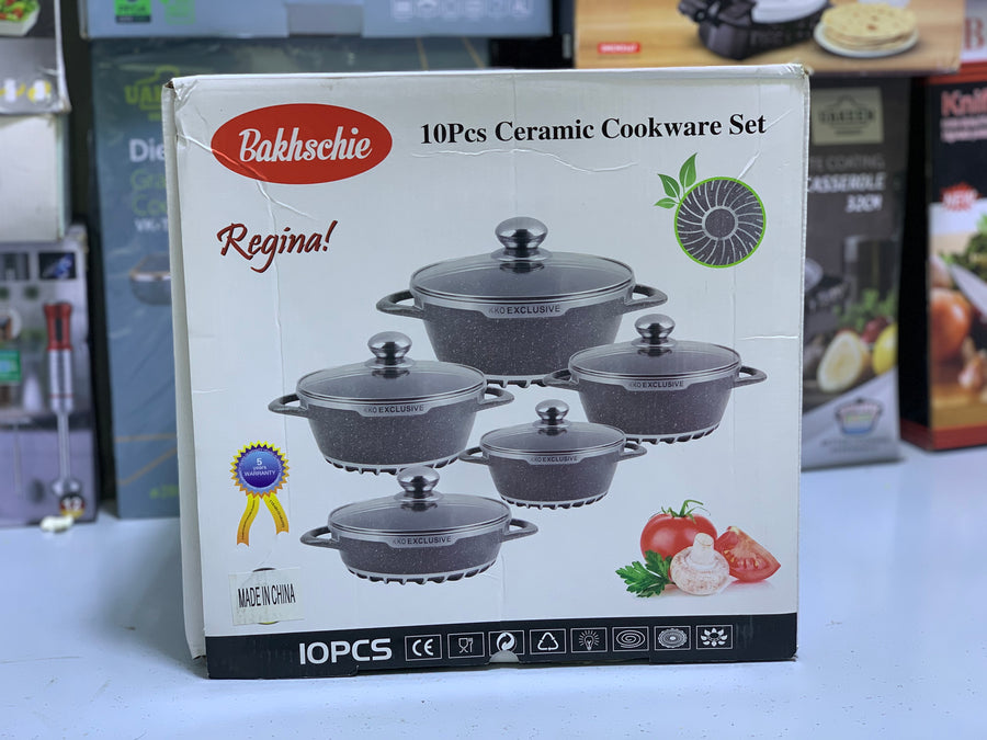 Bakkschie Brand 10 Pieces Non Stick Ceramic Cookware Set
