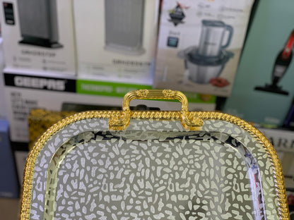 Kitchen Tray Silver and Golden 3 pieces