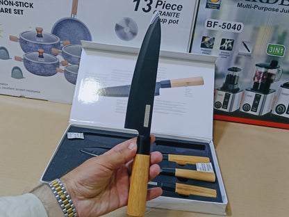 Bamboo Handles kitchen Knife Set 4