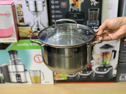 MGRF 12 Pieces Cookware Set Stainless Steel 18/10 Super Capsule Bottom
