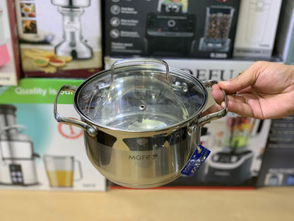 MGRF 12 Pieces Cookware Set Stainless Steel 18/10 Super Capsule Bottom