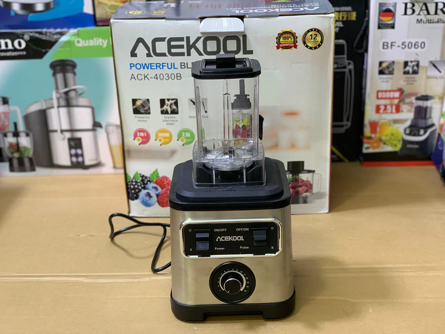 ACEKOOL Powerful 3 in 1 Blender 2000w and 2.5L Stainless Steel Blades