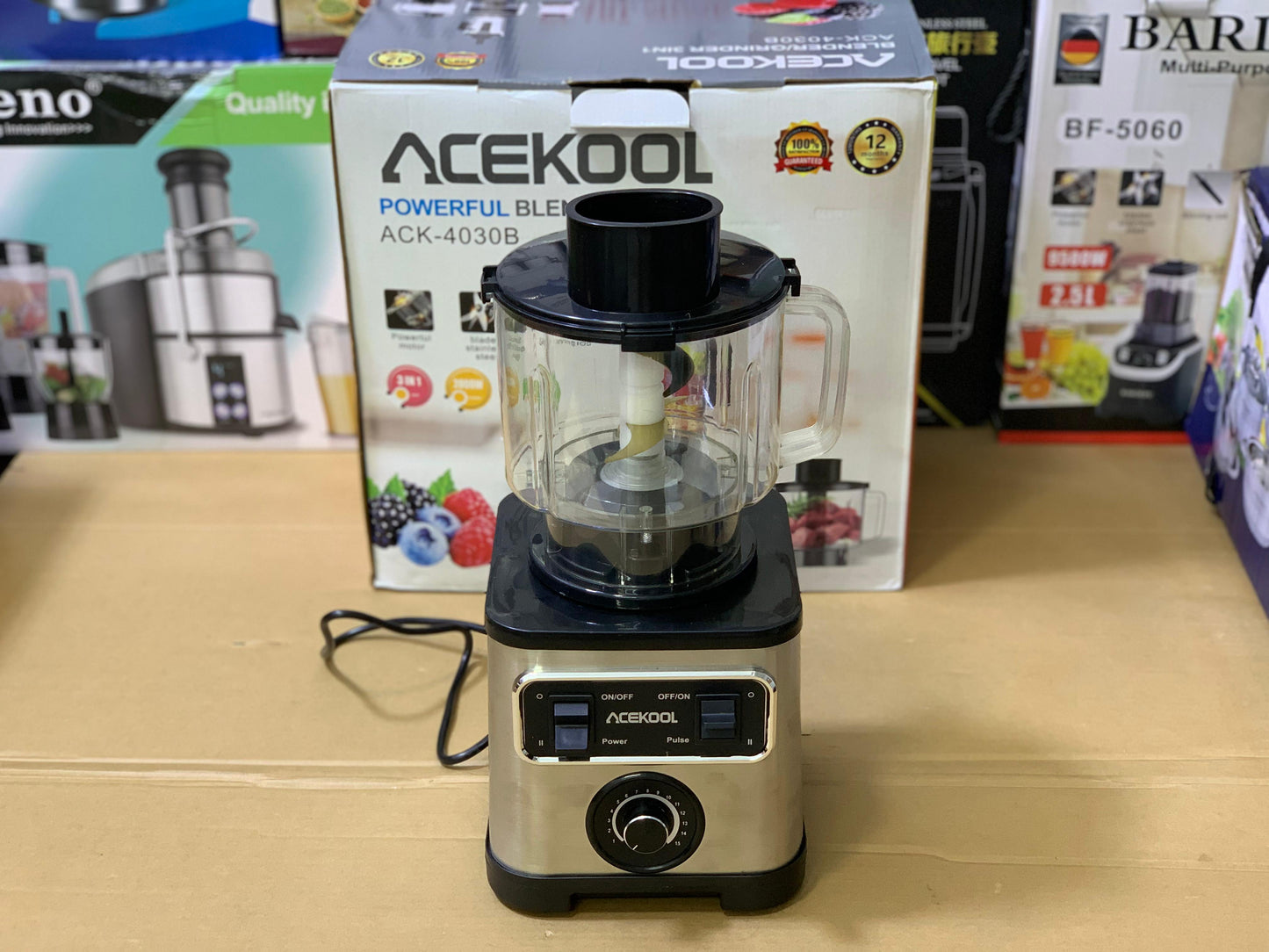 ACEKOOL Powerful 3 in 1 Blender 2000w and 2.5L Stainless Steel Blades