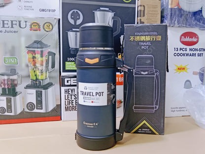 Travel Pot Water Bottle 2000ml Stainless Steel Sus 304 and Hot Cool 24 hours
