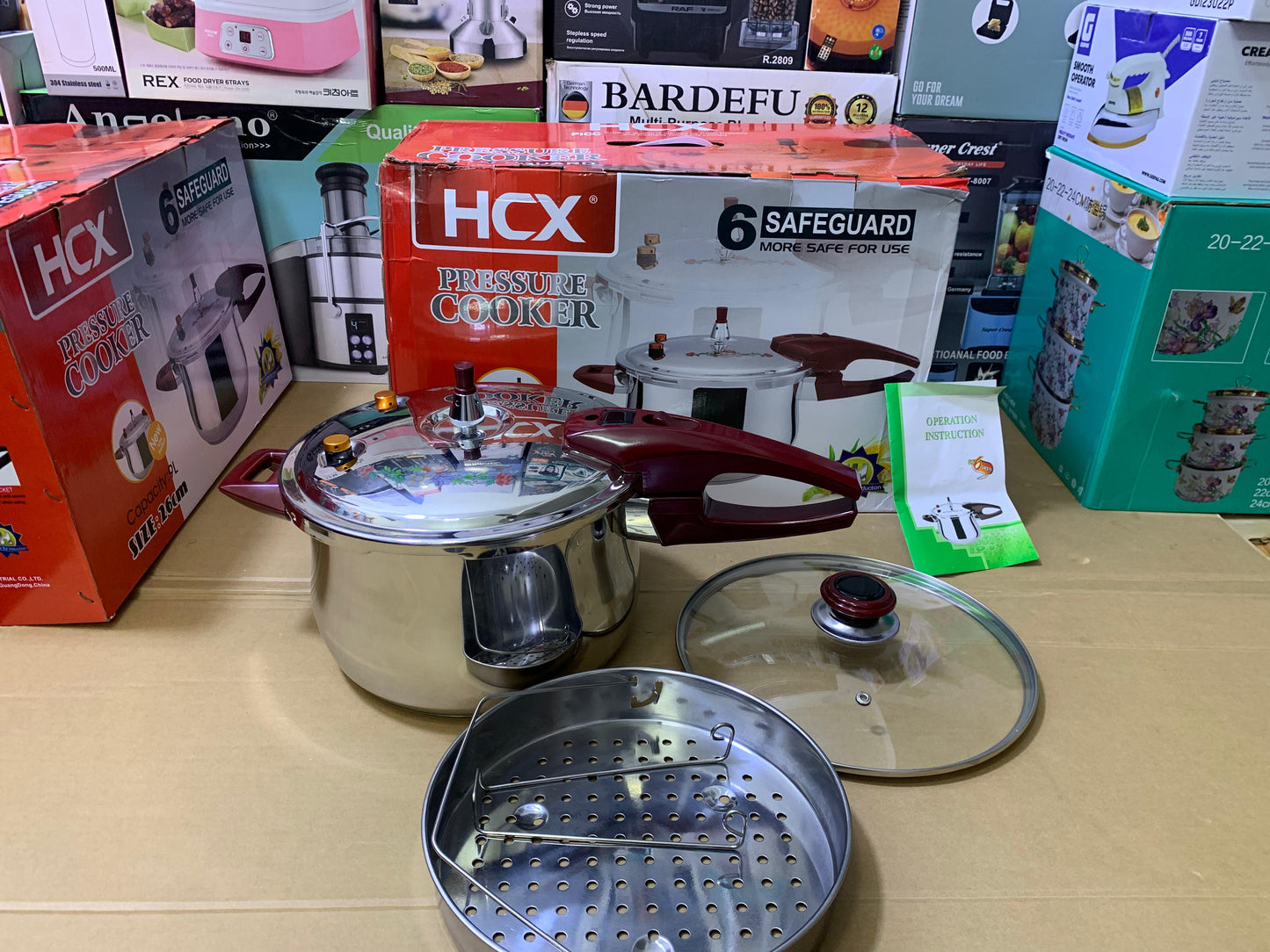 6 Safeguard HCX 3 in 1 Pressure Cooker Stainless Steel